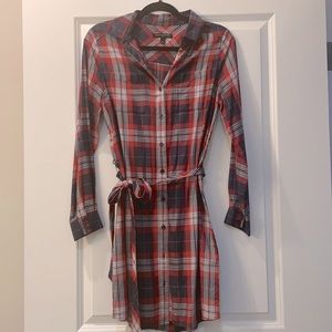 Banana Republic plaid tie dress